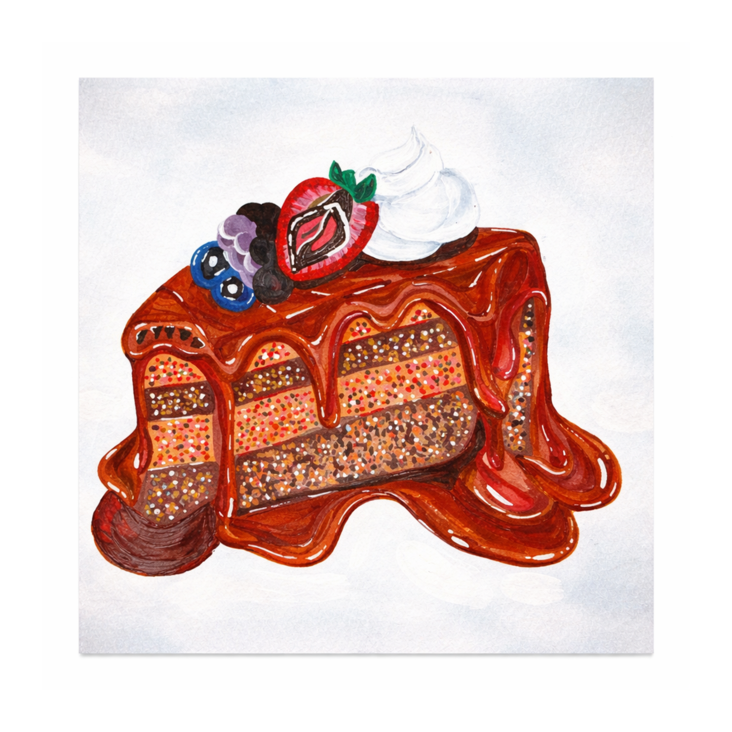 Chocolate Cake Decadent, 8inx8in Print